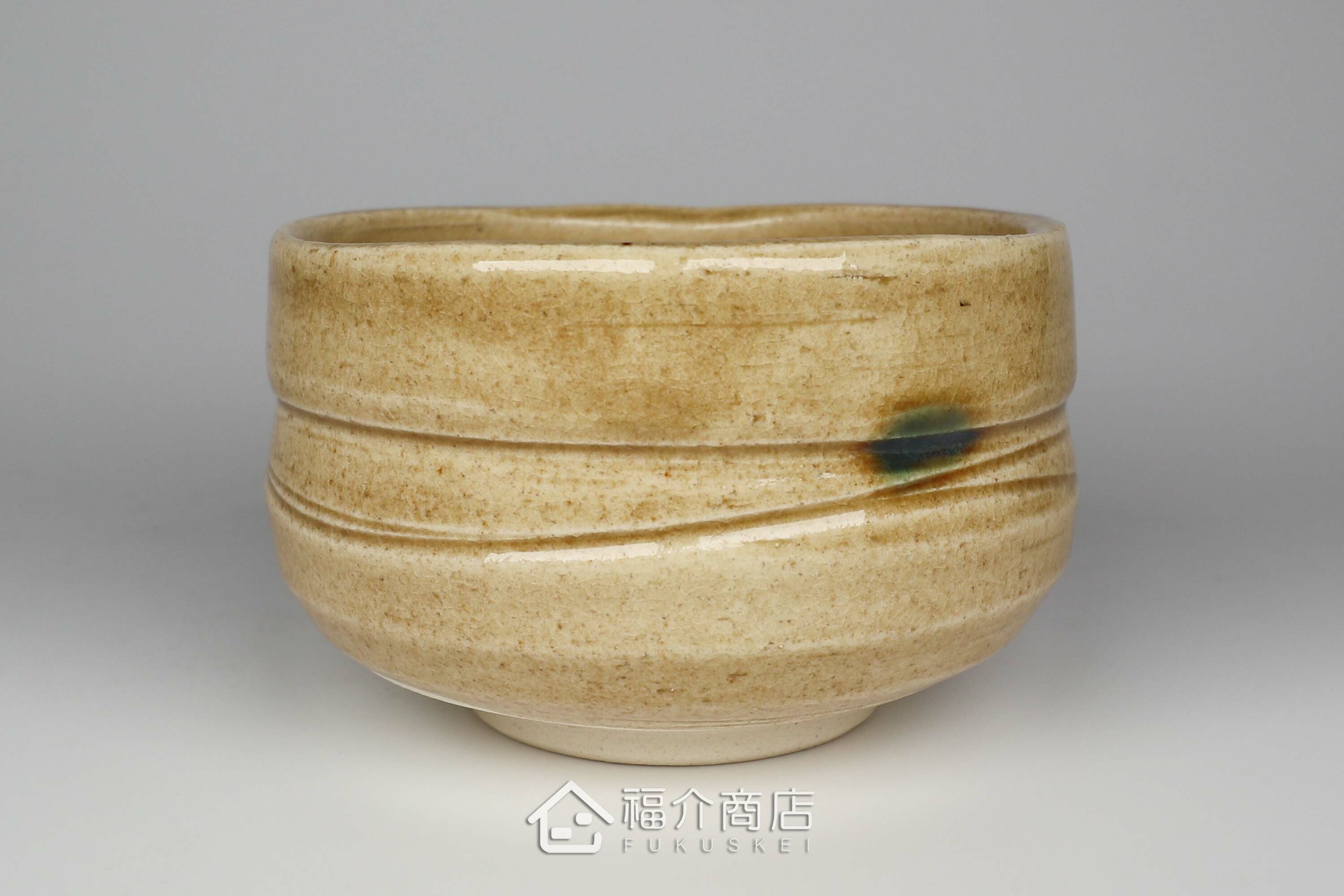 盛裝抹茶用的黄色抹茶杯碗450cc