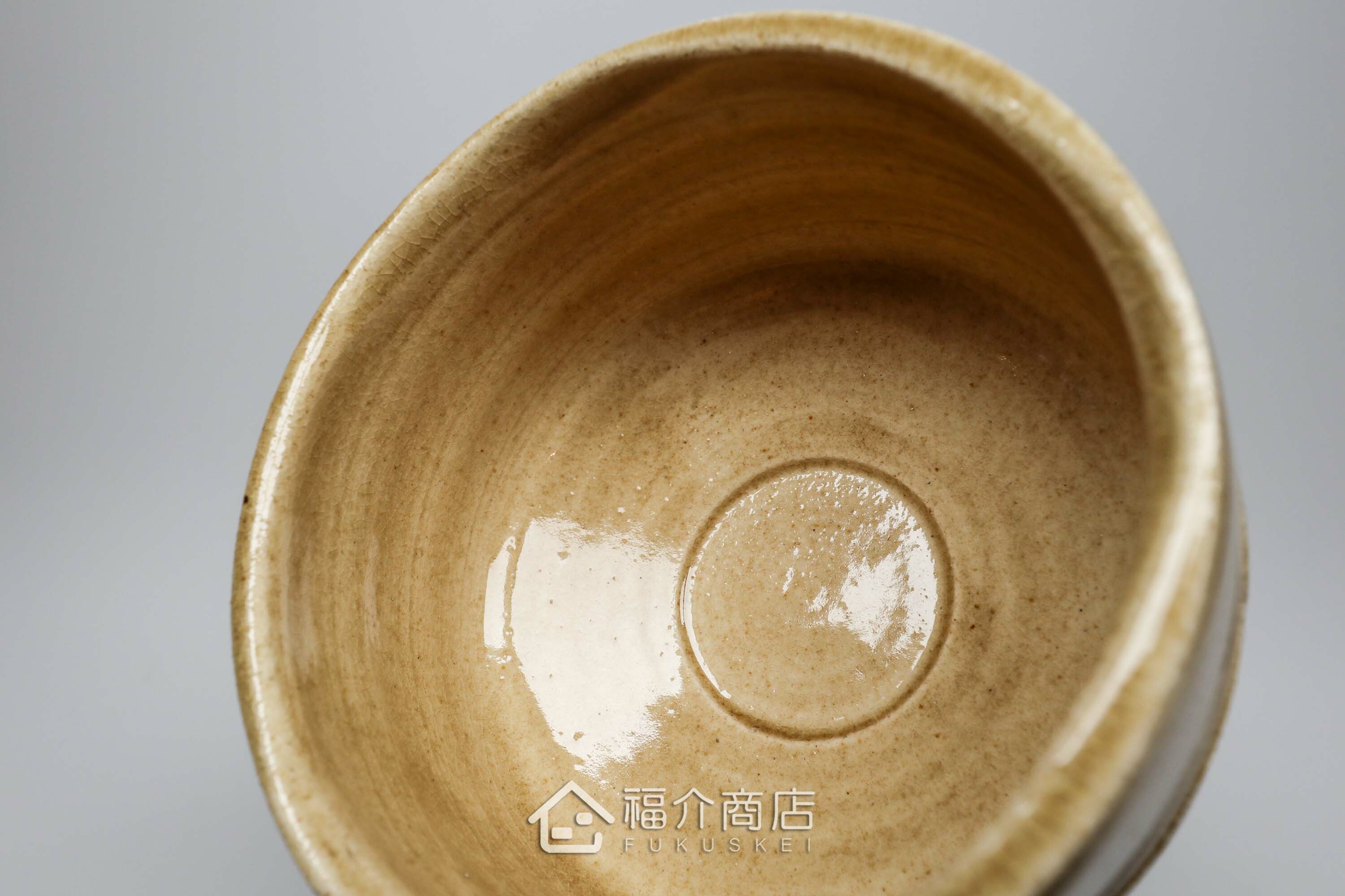 盛裝抹茶用的黄色抹茶杯碗450cc