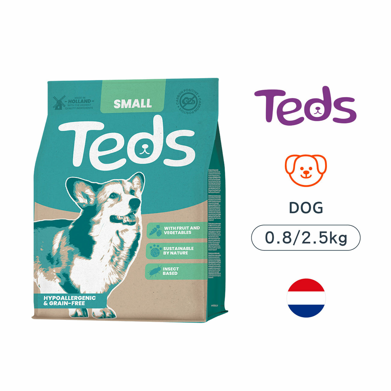 【Teds 泰德昆蟲】小型犬低敏昆蟲蛋白飼料(荷蘭原裝進口）
