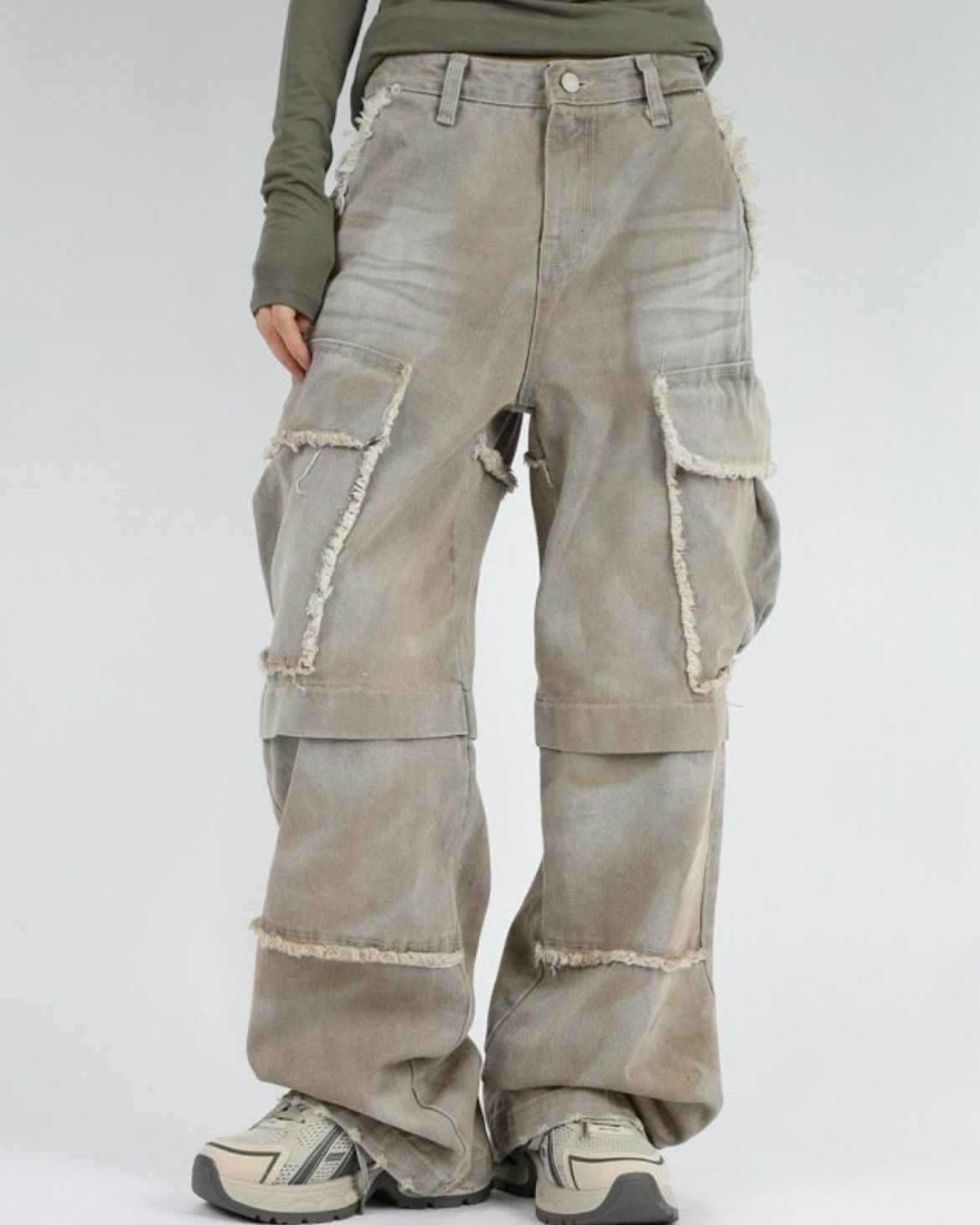 仿污工裝鬆身牛仔褲 UNUSED-015P