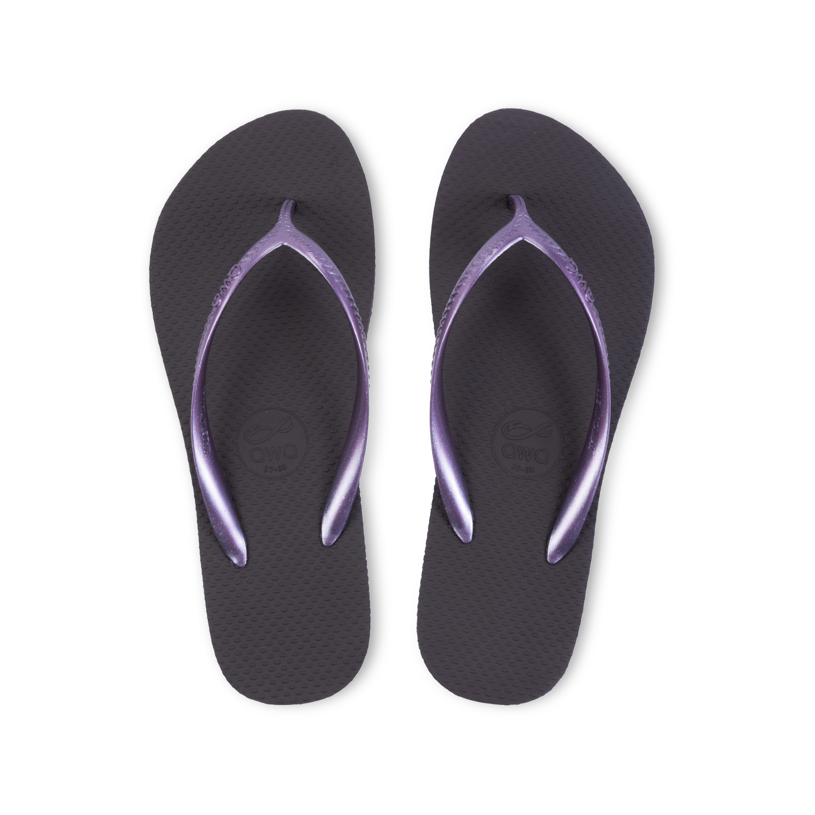 Glint微光系列 經典純色 星空紫 女款平底人字夾腳拖