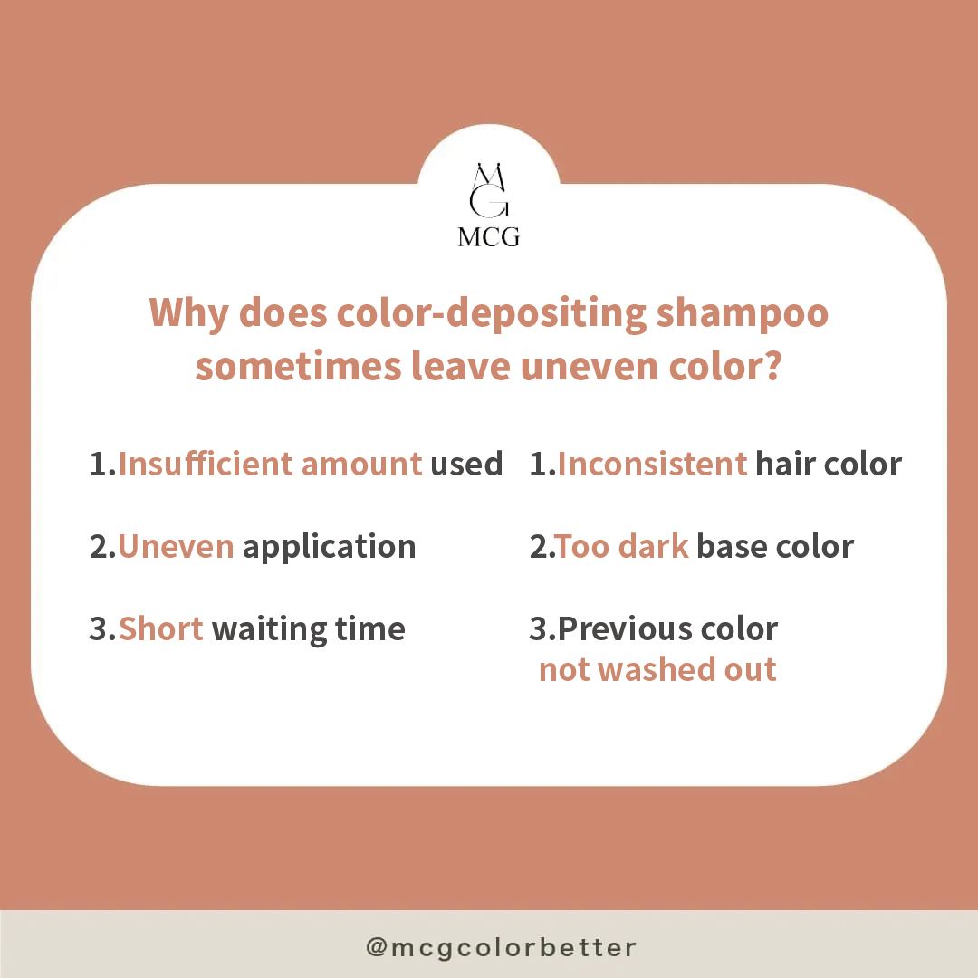 Why does color-depositing shampoo sometimes leave uneven color?