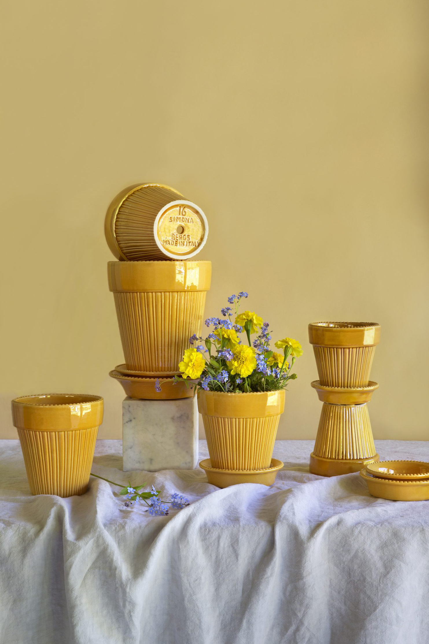 BERGS Simona 西蒙娜 琥珀黃釉面 丹麥手工陶盆