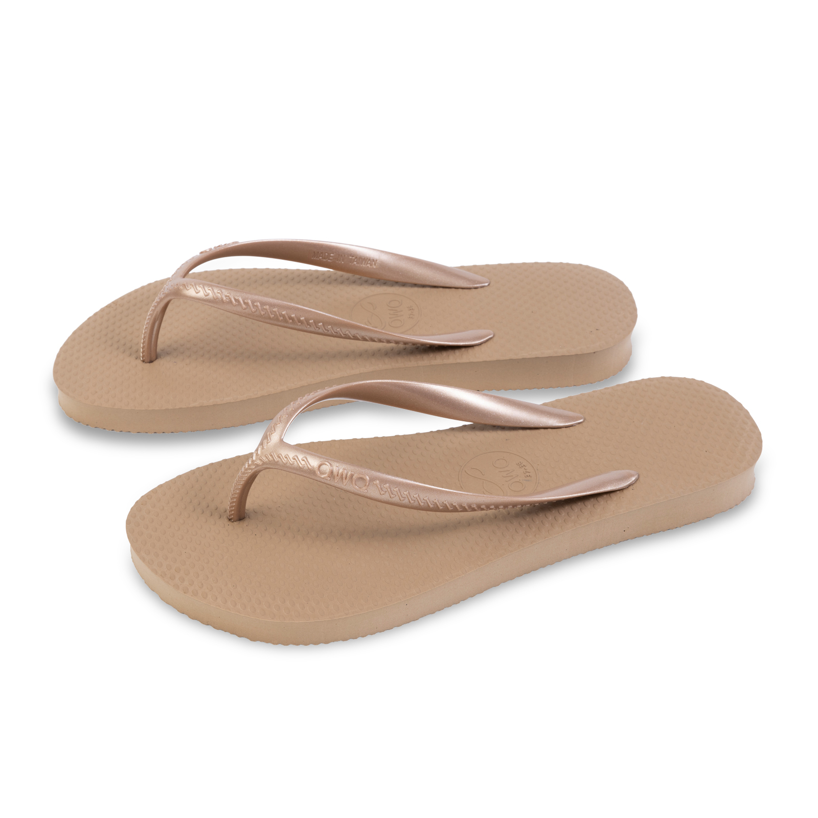 Glint微光系列 經典純色 薔薇金 女款平底人字夾腳拖