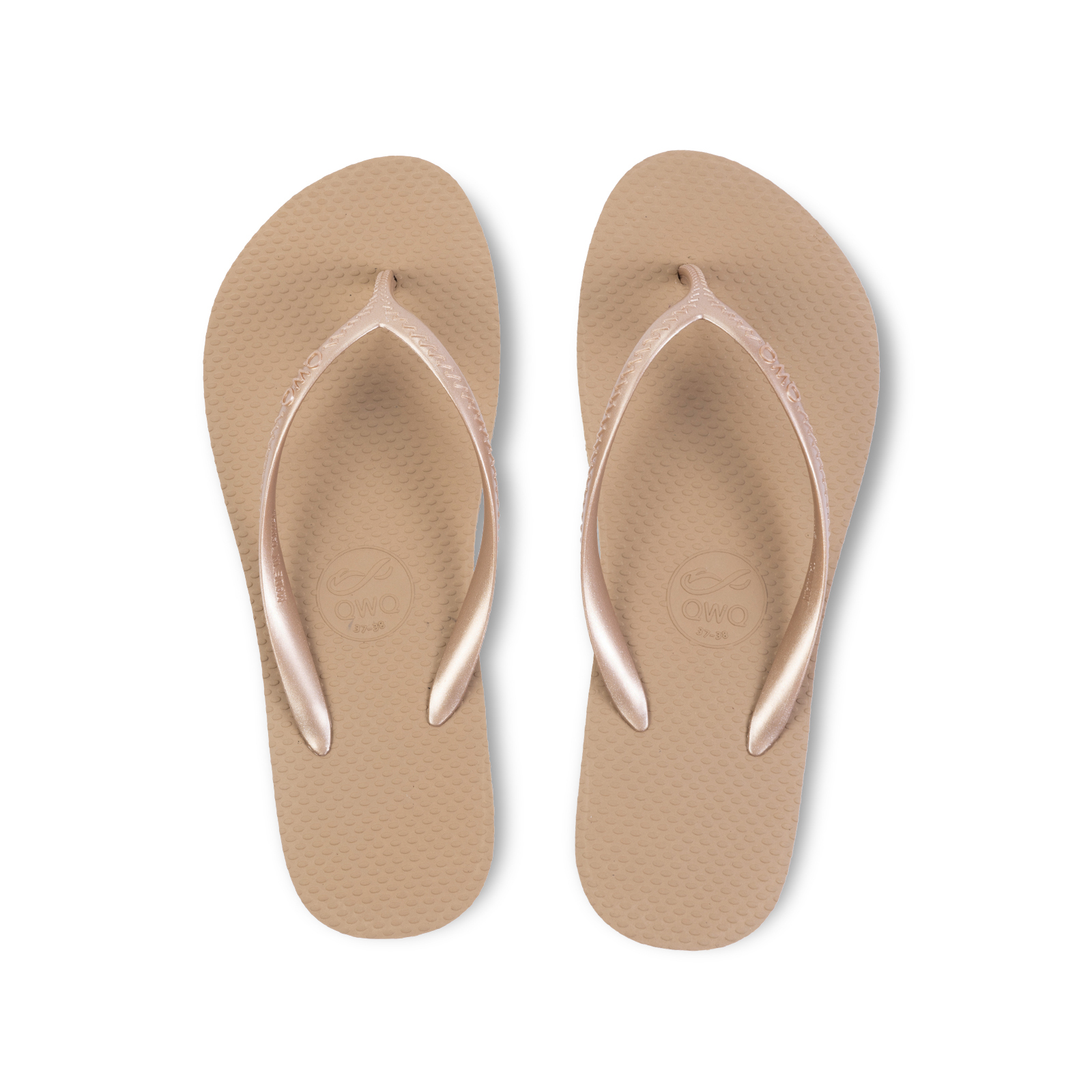 Glint微光系列 經典純色 薔薇金 女款平底人字夾腳拖