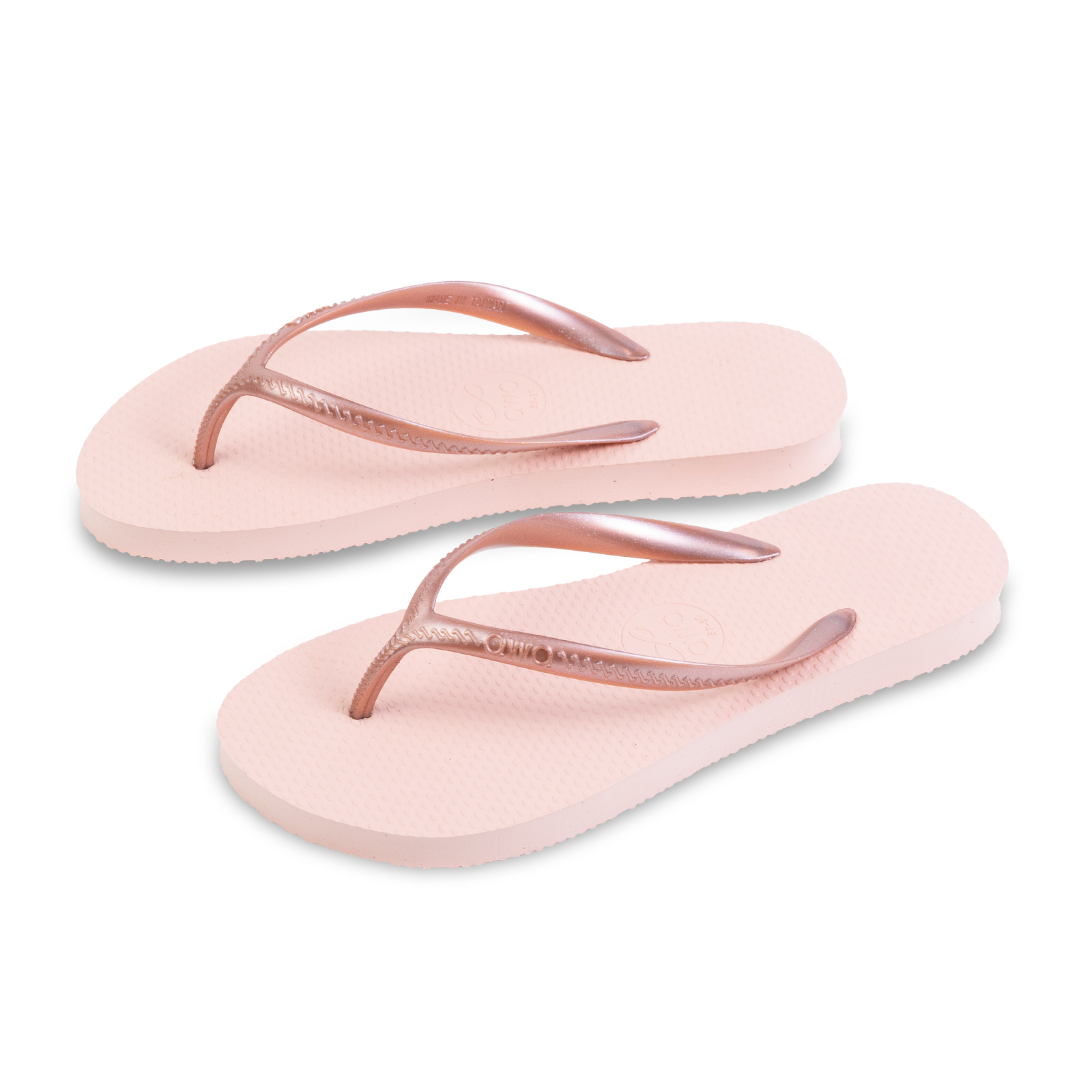 Glint微光系列 經典純色 粉金 女款平底人字夾腳拖