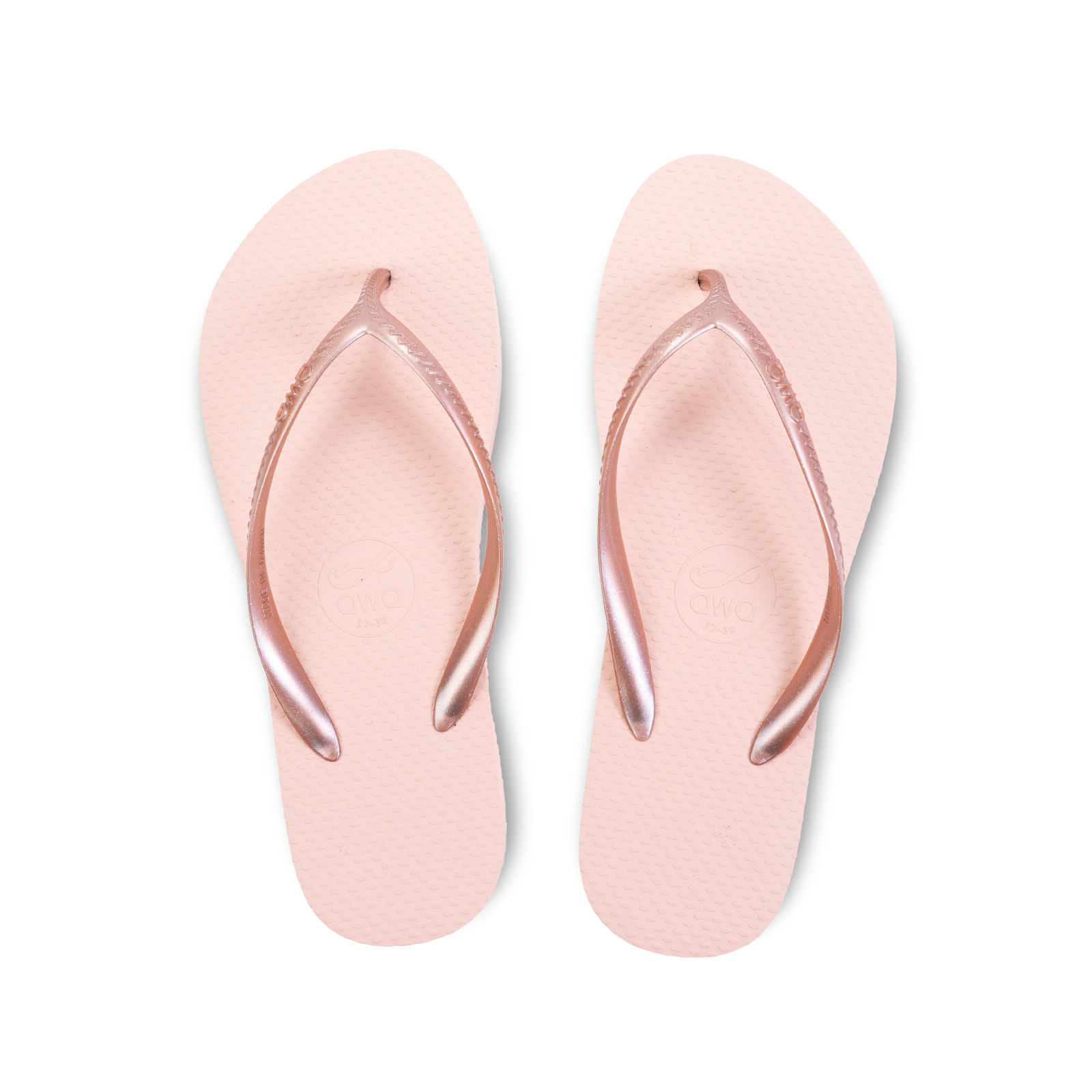 Glint微光系列 經典純色 粉金 女款平底人字夾腳拖