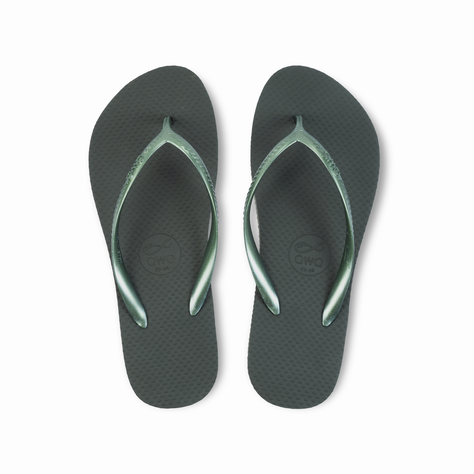 Glint微光系列 經典純色 夜幕綠 女款平底人字夾腳拖