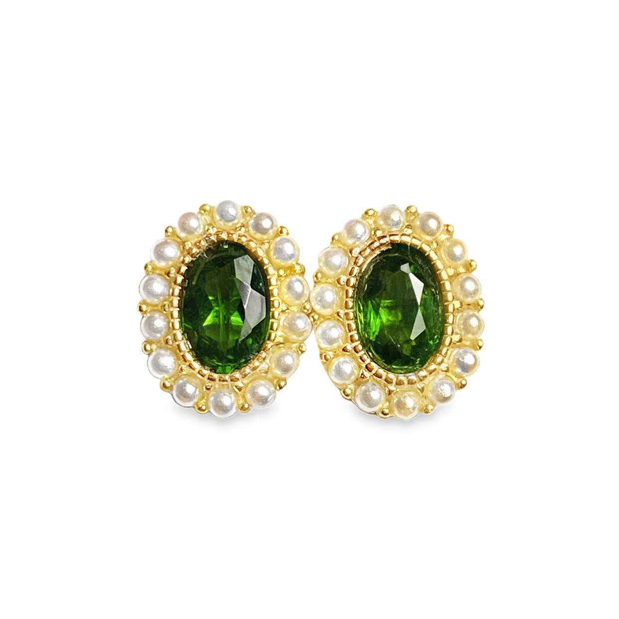 T466綠透輝石耳環