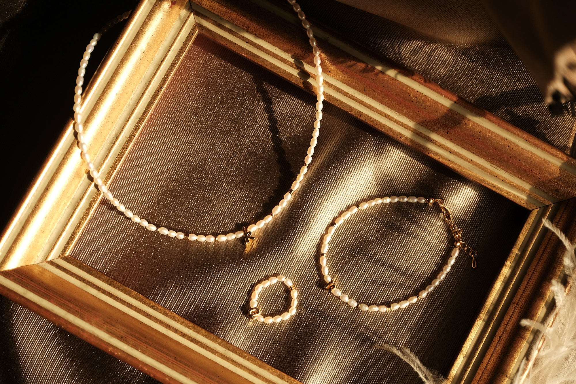 黃銅飾品, 項鍊, 飾品, 黃銅,天然珍珠,鍍18k金,18kgp,英文字母,客製