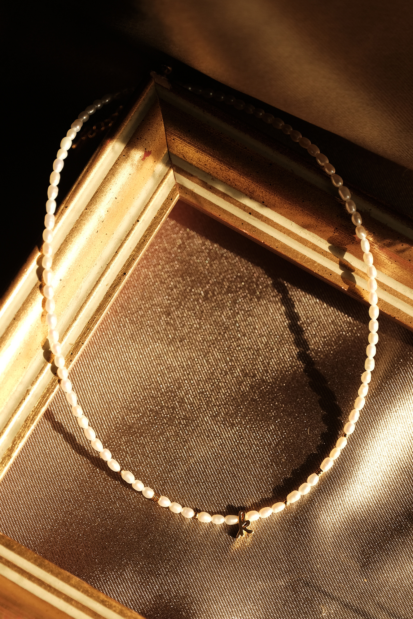 黃銅飾品, 項鍊, 飾品, 黃銅,天然珍珠,鍍18k金,18kgp,英文字母,客製