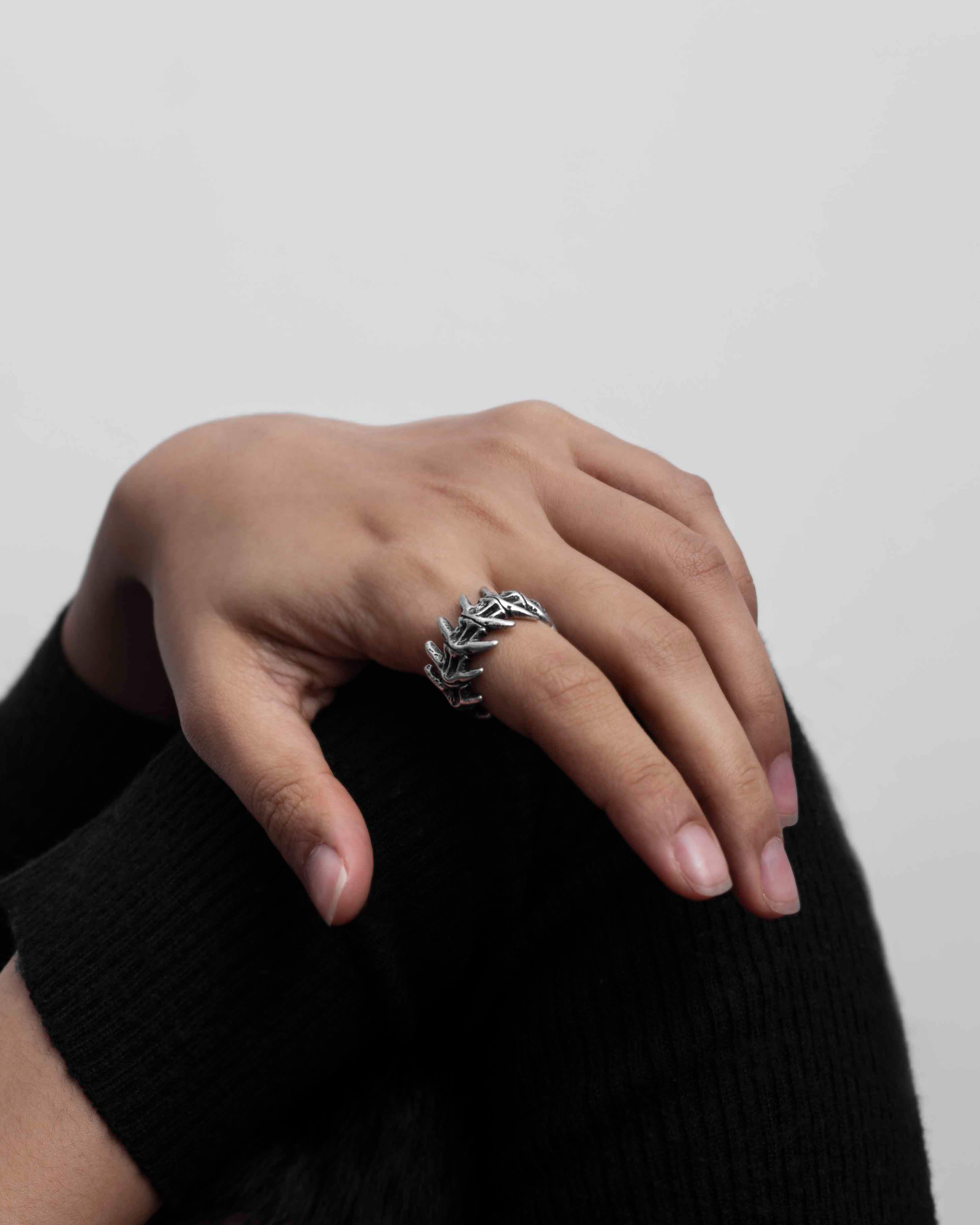 RECOVERY 魚刺戒指（古銀）