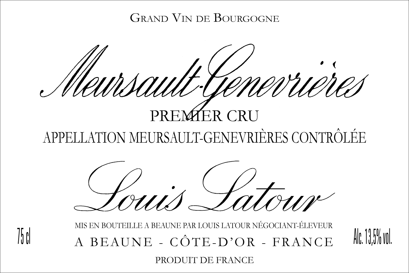 Louis Latour Meursault 1er Cru Genevrières 2020 (JS 94)