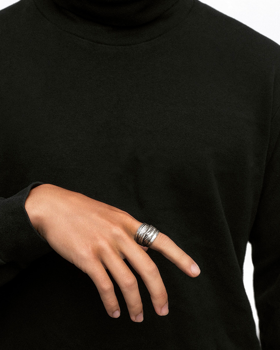 RECOVERY 環繞繃帶戒指 (古銀)