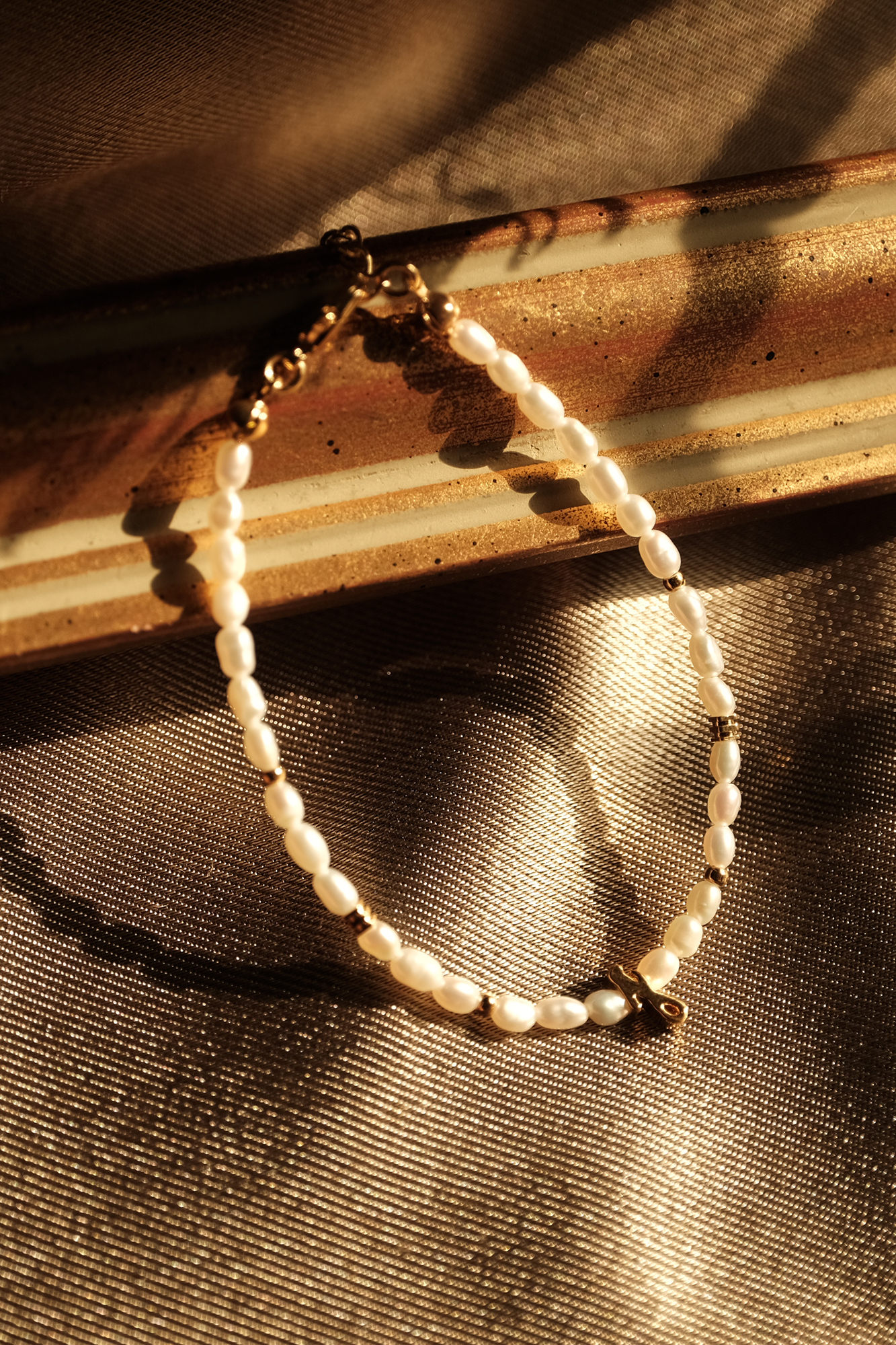 黃銅飾品, 手鍊, 飾品, 黃銅,天然珍珠,英文字母,客製,珍珠,鍍18k金,18kgp