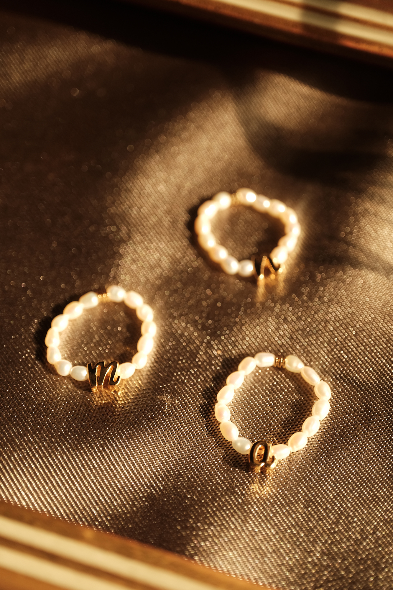 黃銅飾品, 戒指, 飾品, 黃銅,天然珍珠,英文字母,客製,18kgp,鍍18k金,彈性戒指