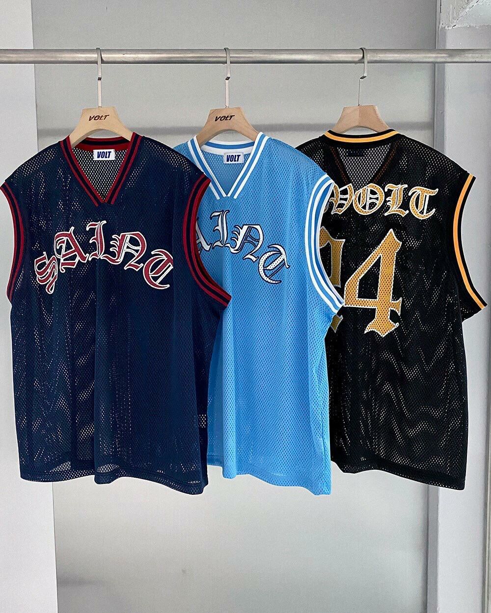 OverSize網紋V領英文字背心 VOLT-060V