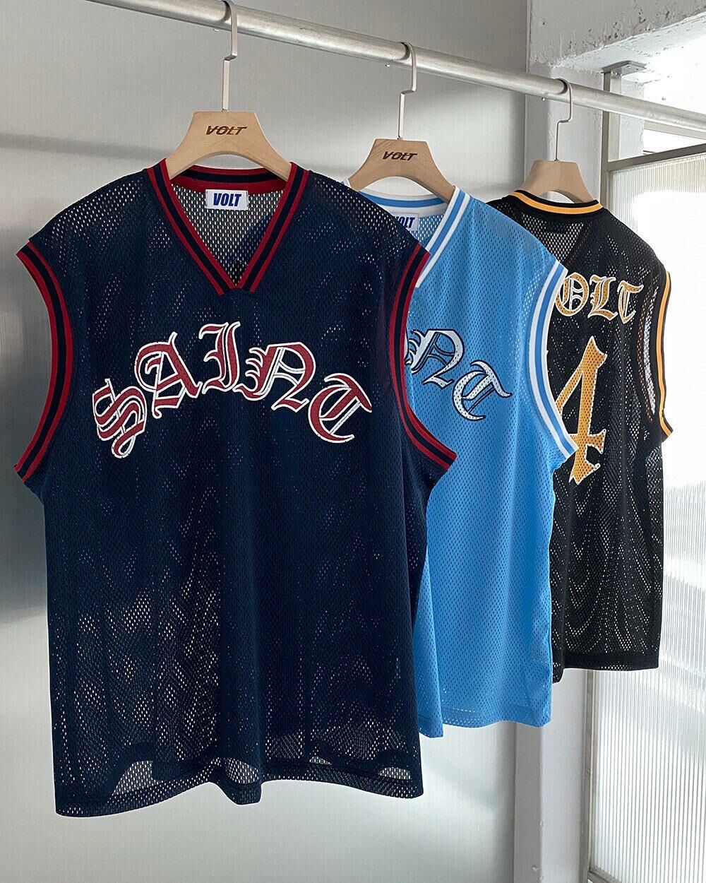 OverSize網紋V領英文字背心 VOLT-060V