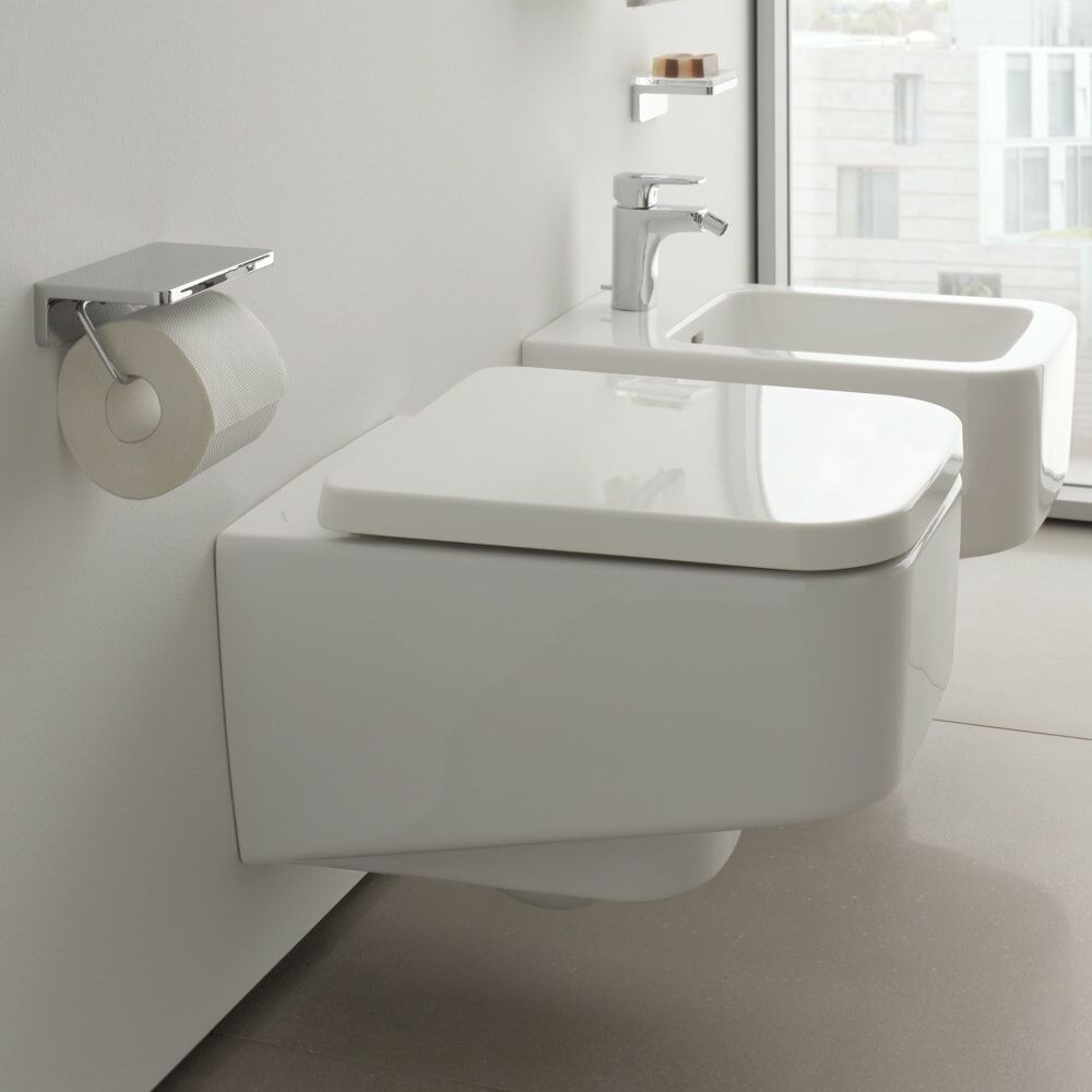 Laufen "Pro" 8.2096.2.000.000.1 + 8.9196.1.000.000.1 Rimless Wallhung Toilet w/ Soft Closing Cover