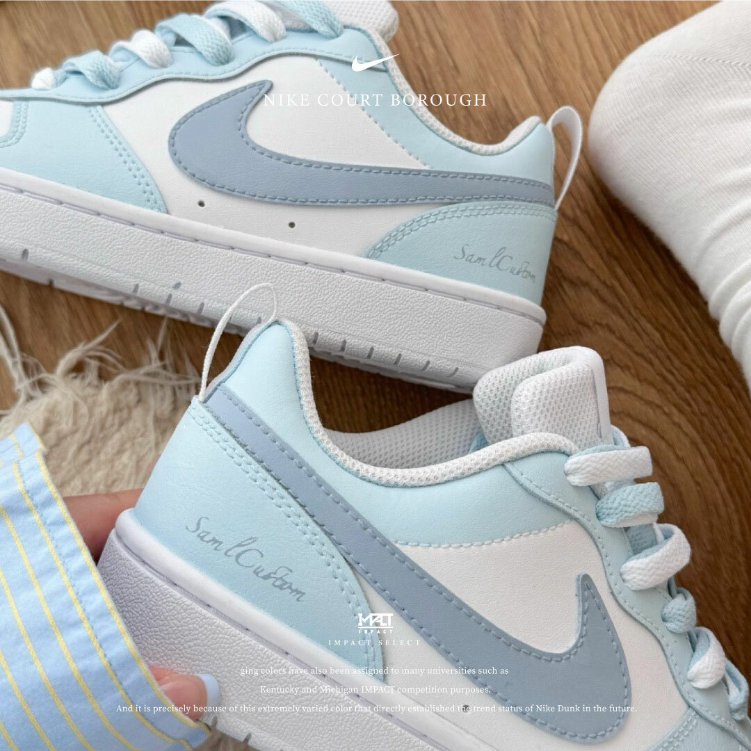 【訂製款】Nike Court Borough Low 霧霾藍勾