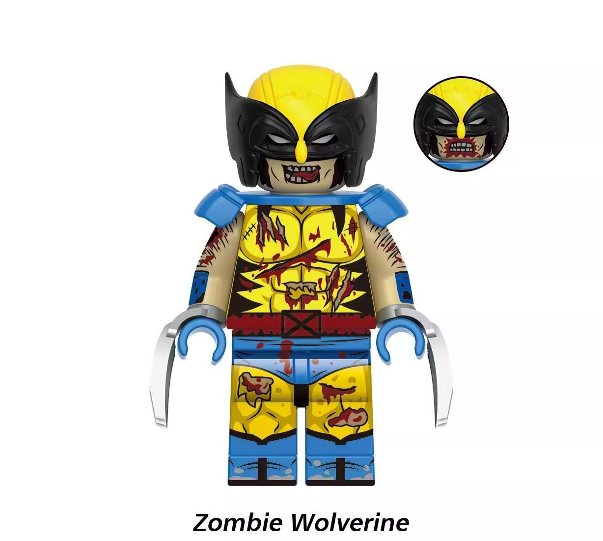Zombie Wolverine Deadpool Marvel Super Heroes Custom Minifigs Minifigures Fit Lego G0173 GH0576