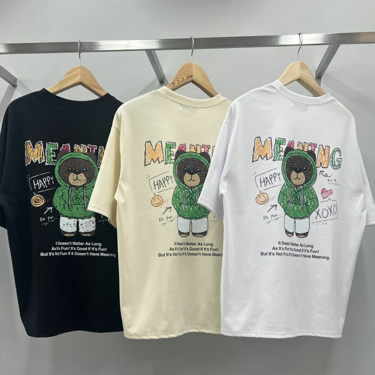 熊仔圖案英文字短袖Tee BARON-096T