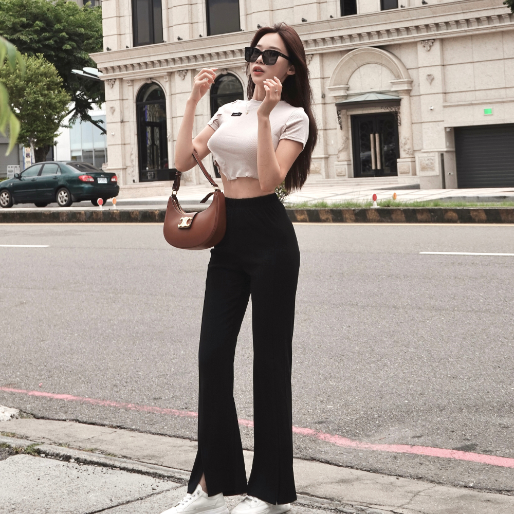 【C位出道】DOMISS自訂-自帶修圖感! 顯瘦長褲 喇叭褲 (現貨)