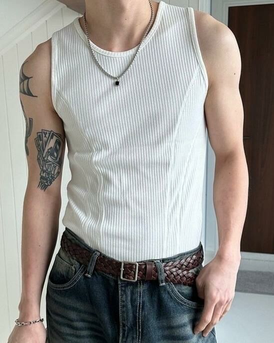 淨色暗直紋背心 GAMBLE-038V