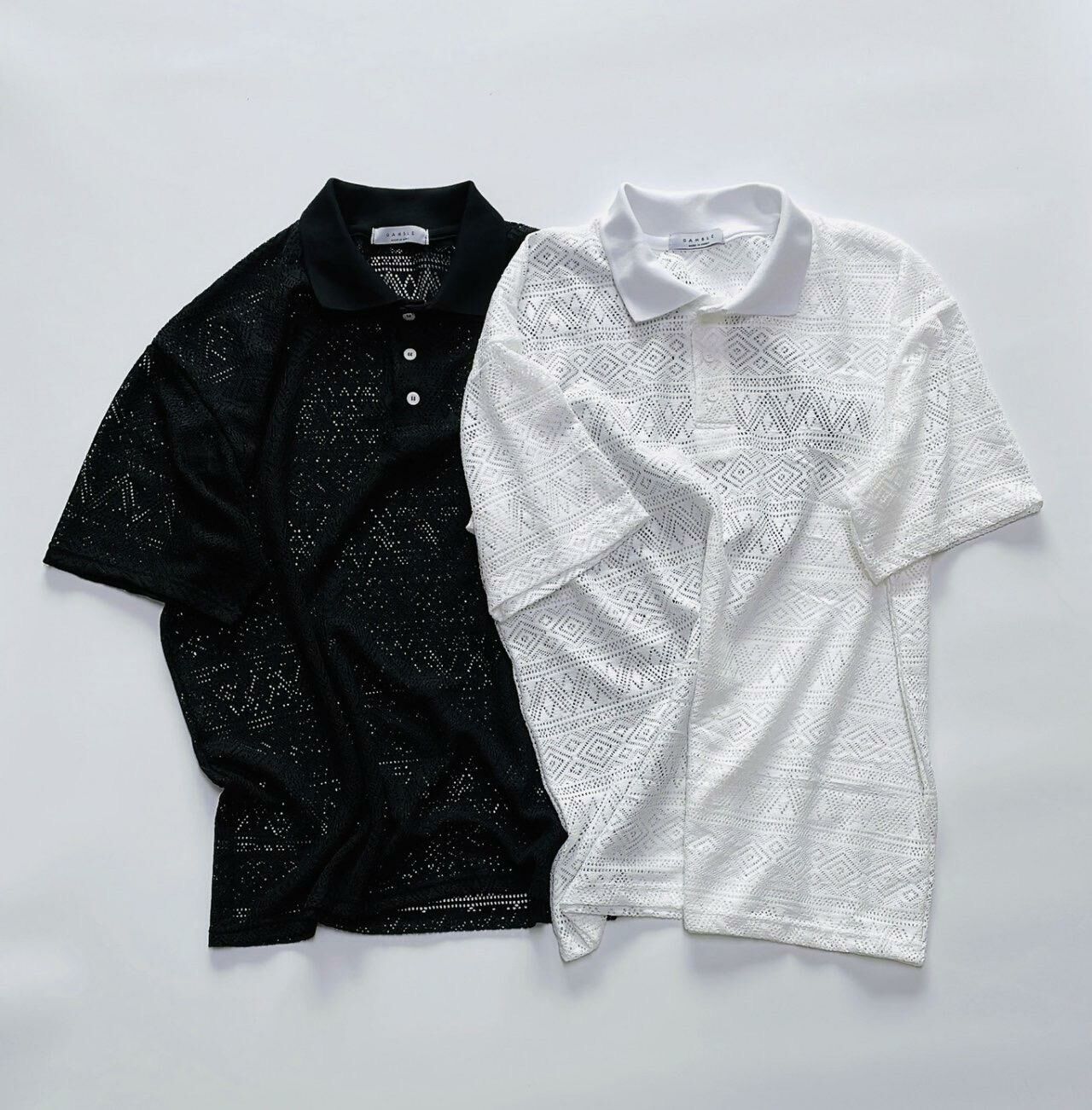 淨色暗網紋短袖Polo Tee GAMBLE-041T