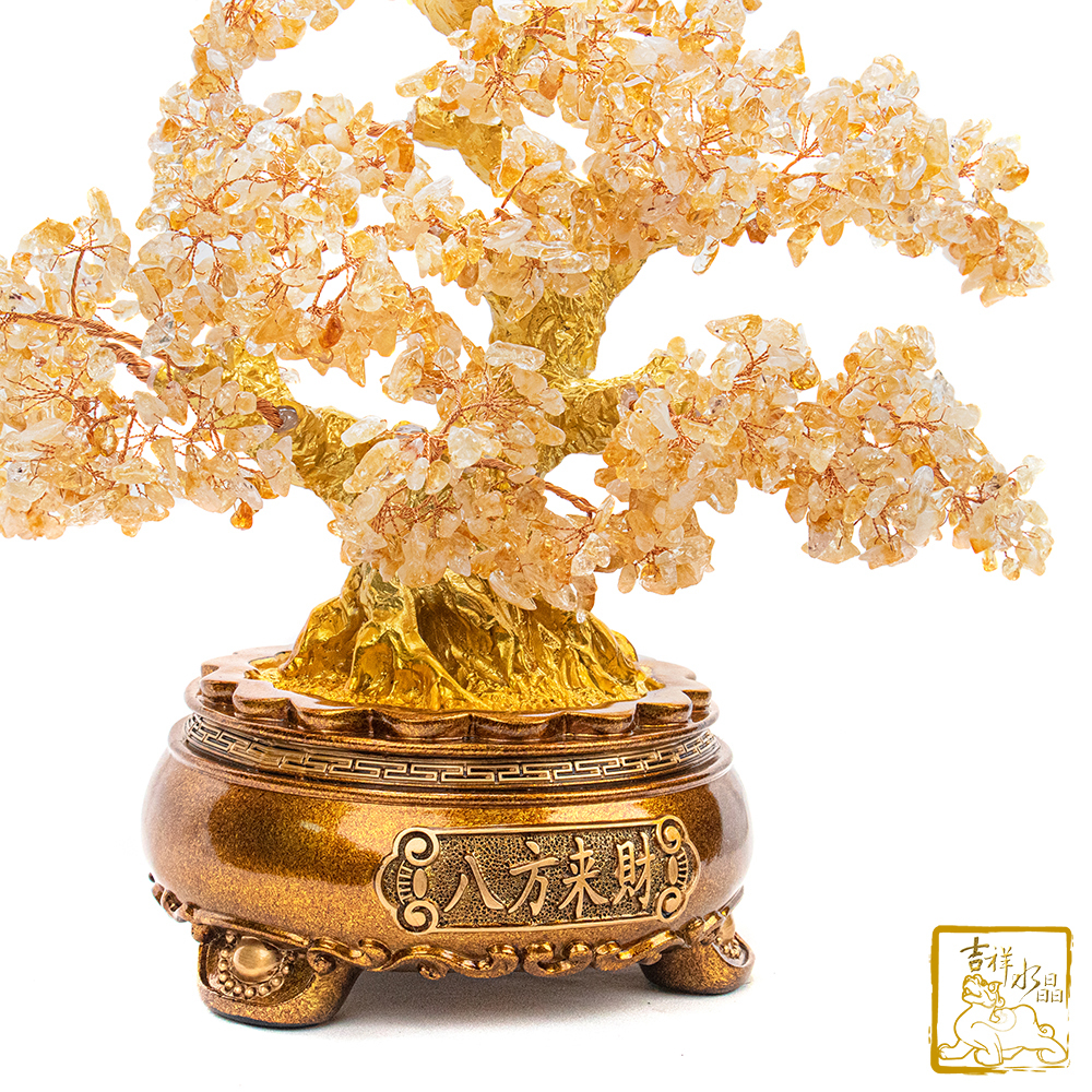 黃水晶八方來財發財樹4.6kg 財源廣進【吉祥水晶專賣店】