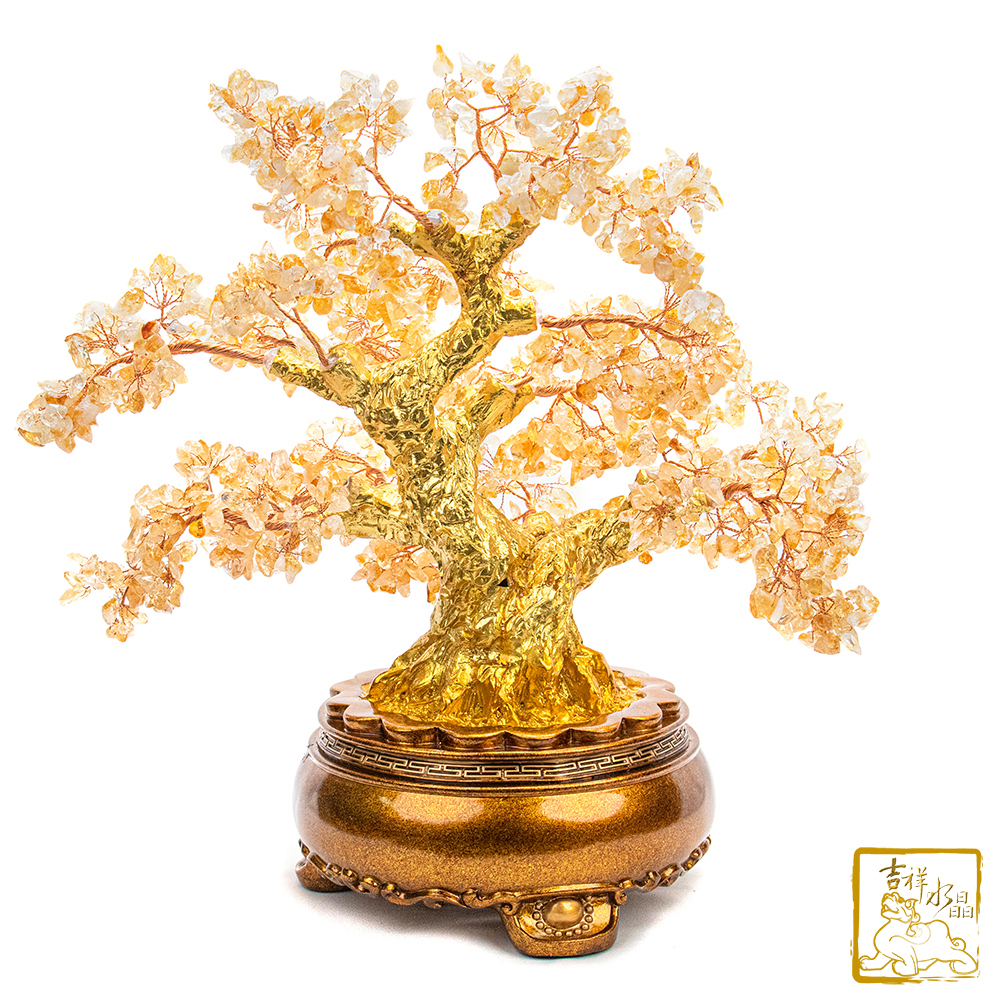 黃晶樹　　置物 黃水晶八方來財發財樹4.6kg 財源廣進【吉祥水晶專賣店】