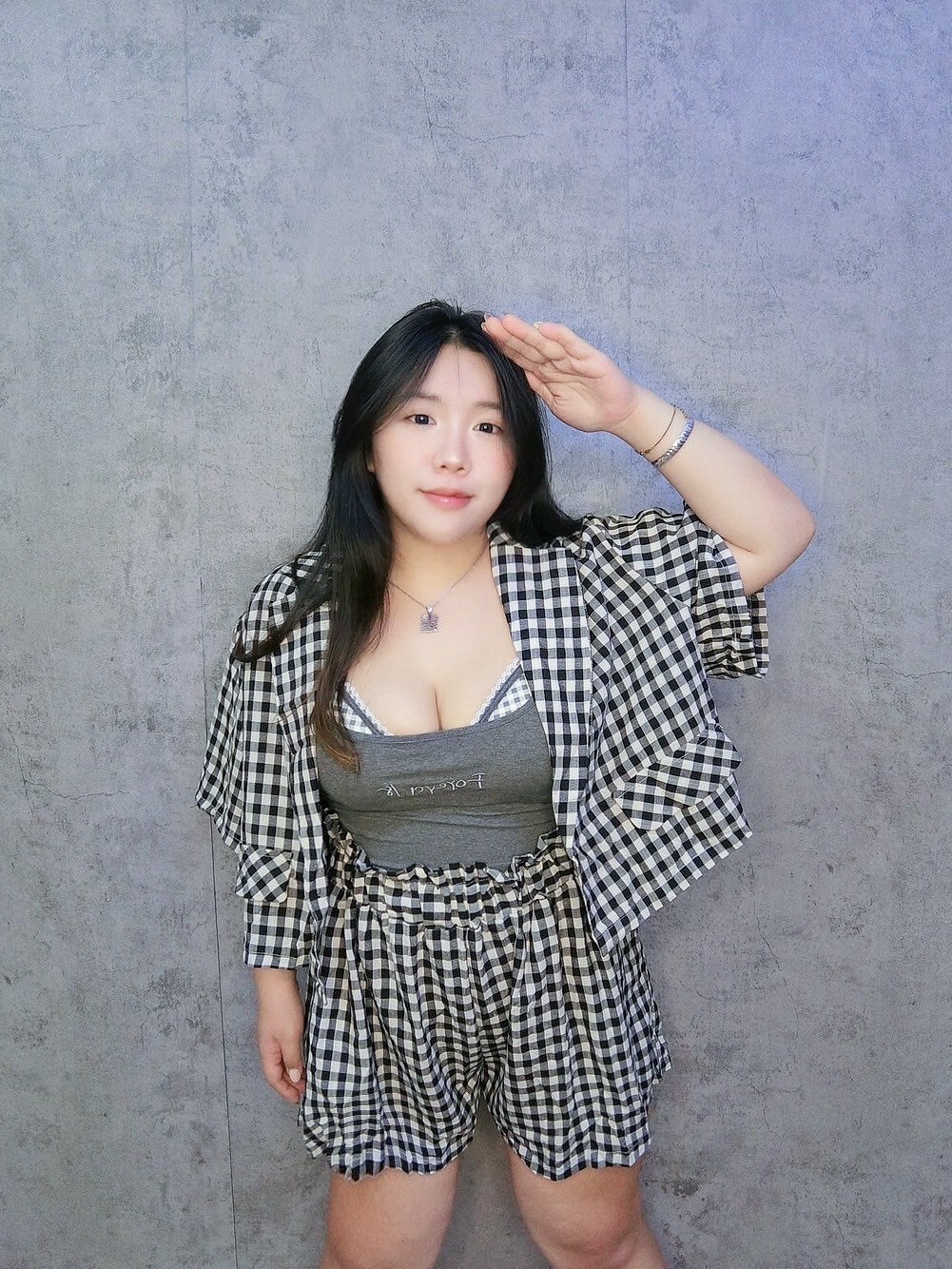 格紋花苞西裝套組