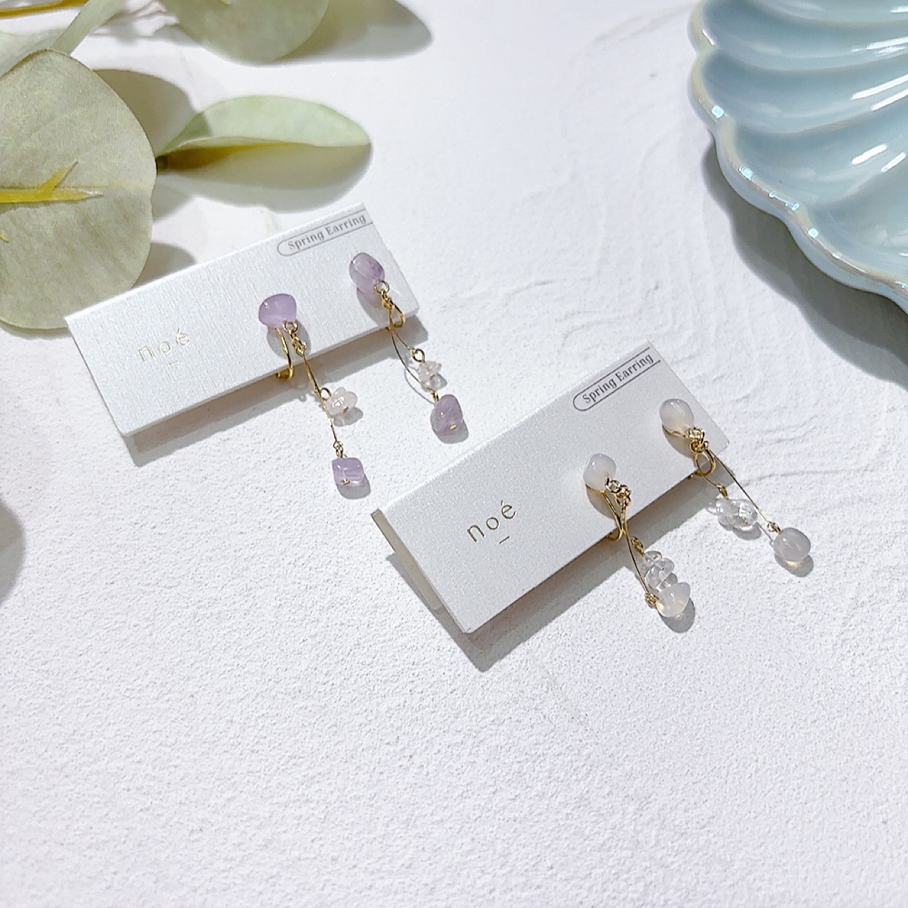 天然石耳夾耳環