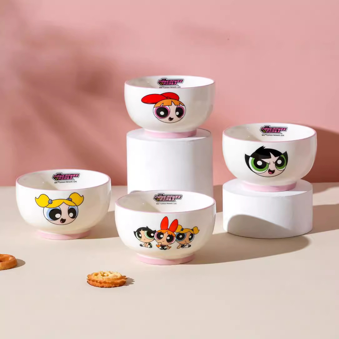 《4577》飛天小女警陶瓷碗禮盒套組400ml