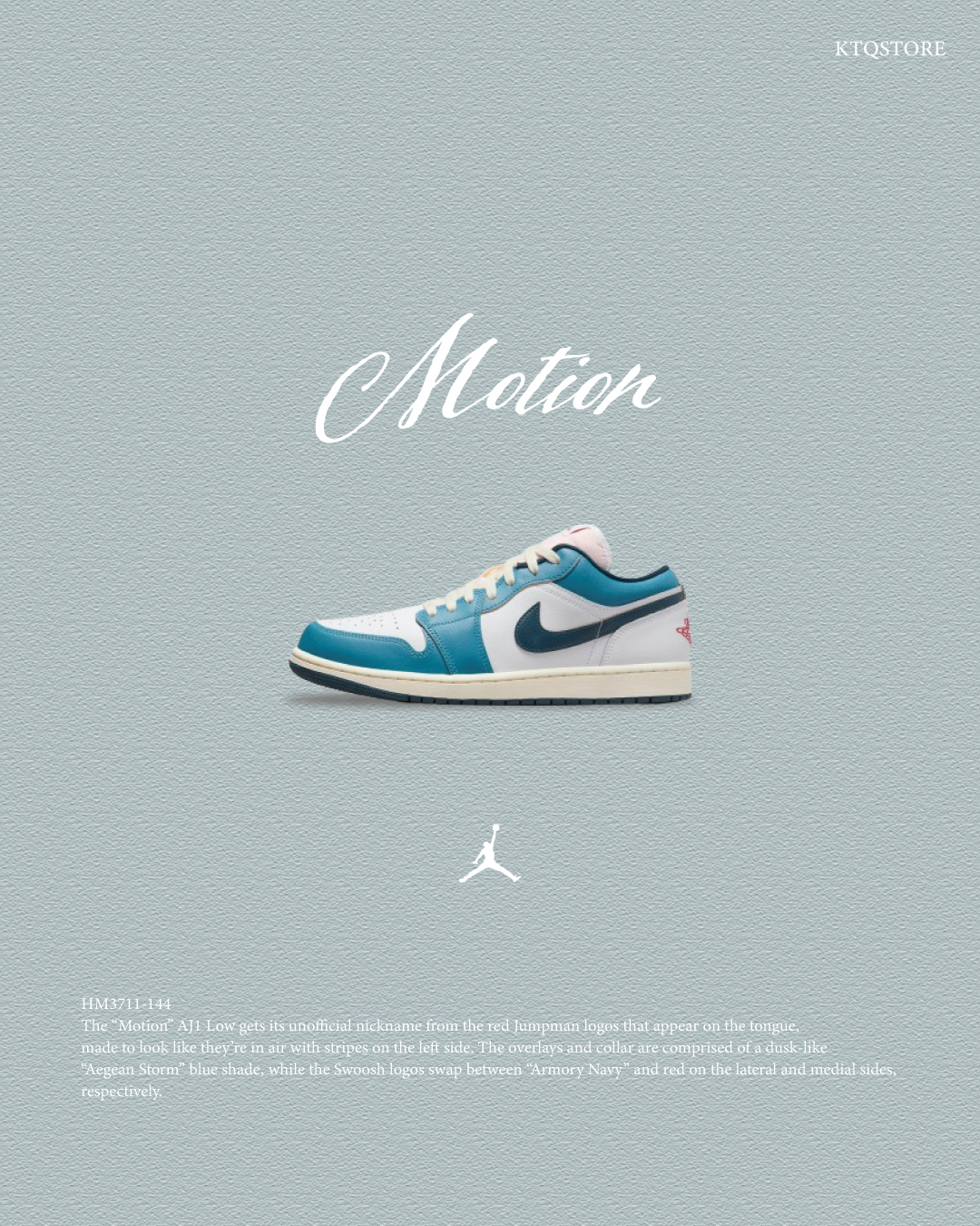 KTQ STORE ‧ Air Jordan 1 Low "Motion" 風暴藍紅藍鴛鴦男鞋 HM3711-144