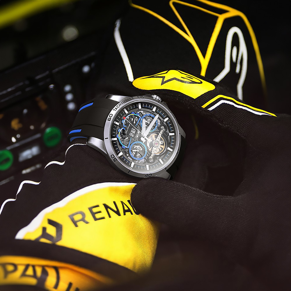 【Mark fairwhale 馬克菲爾 】PIONEER 開拓者系列II 6120 賽車 鏤空 夜光 機械 三眼 手錶