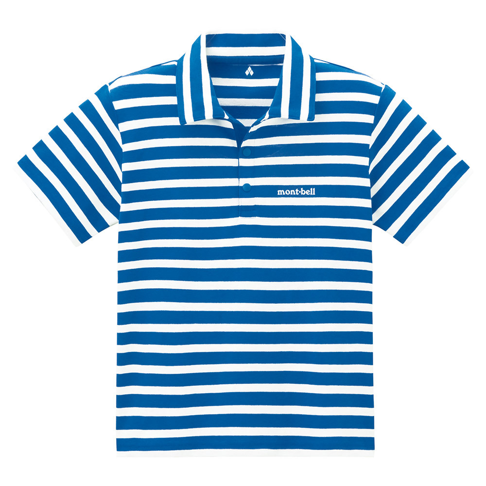 【特價款】日本montbell: 快乾透氣 Wickron Striped Collar T Kid's 130 - 160