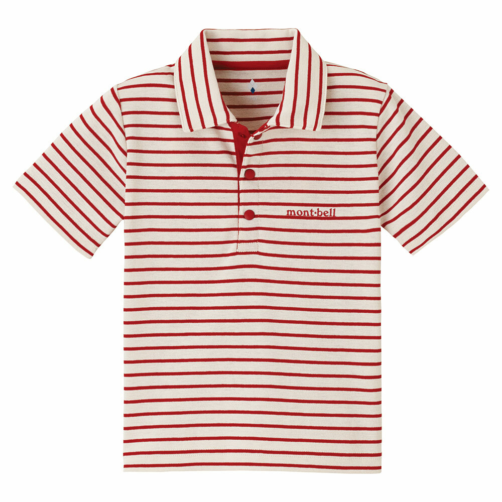 【特價款】日本montbell: 快乾透氣 Wickron Striped Collar T Kid's 100 - 120
