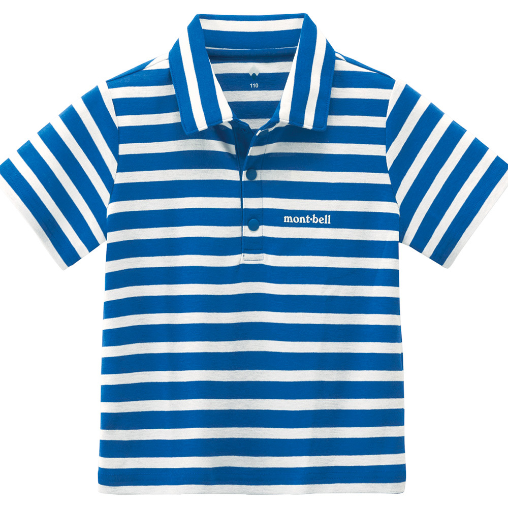 【特價款】日本montbell: 快乾透氣 Wickron Striped Collar T Kid's 100 - 120