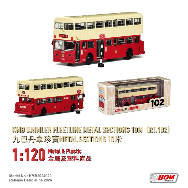 KMB2024029 1:120 九巴丹拿珍寶Metal Sections 10米 (102)