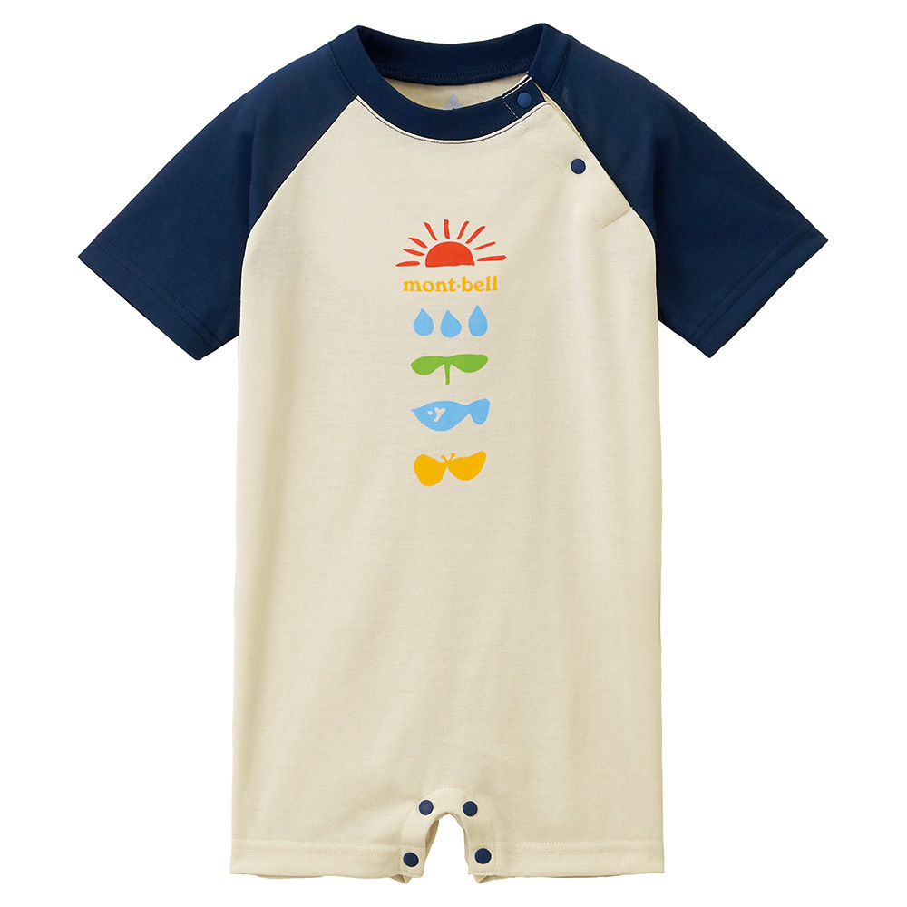 【特價款】日本montbell: 快乾透氣 Wickron Short Sleeve Rompers Baby's Natsuyasumi 70-80