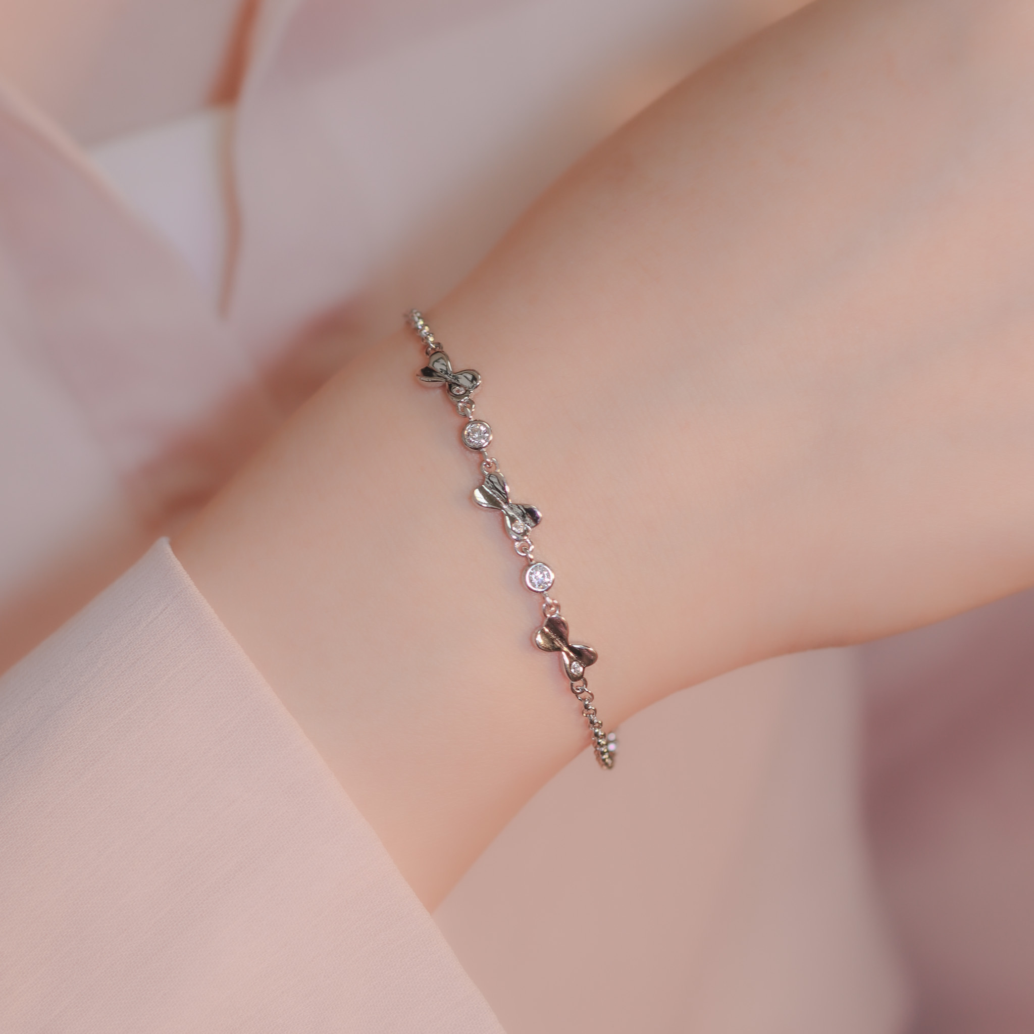 | 925 Silver・White Gold・Rose Gold | Ribbons Bracelet（Silver/Rose Gold） | BR1116 |