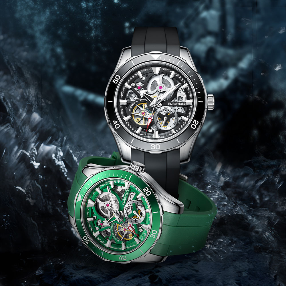 (預購)【Mark Fairwhale 馬克菲爾】6420 鏤空 超長動能 夜光 多層次 機械錶