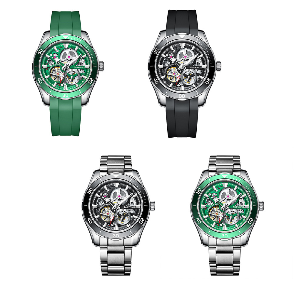 (預購)【Mark Fairwhale 馬克菲爾】6420 鏤空 超長動能 夜光 多層次 機械錶