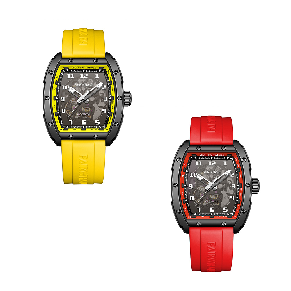 (預購)【Mark Fairwhale 馬克菲爾】6450 神秘 酒桶型 潮流 夜光 機械錶