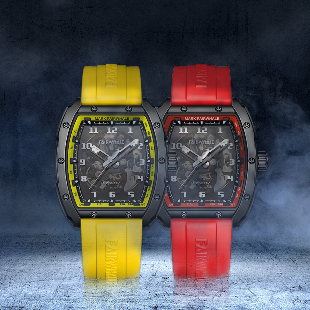 (預購)【Mark Fairwhale 馬克菲爾】6450 神秘 酒桶型 潮流 夜光 機械錶
