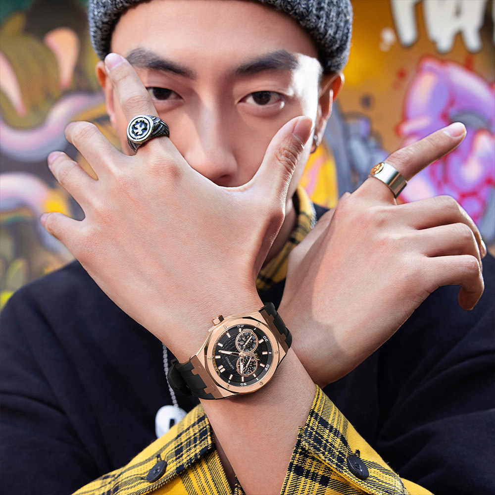 (預購)【Mark Fairwhale 馬克菲爾】6460 宇宙冒險 星際世界 鏤空 不鏽鋼 機械 手錶