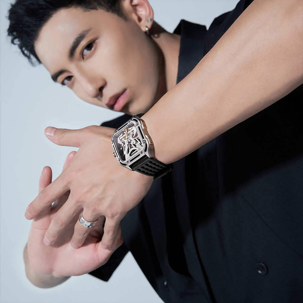 【Mark Fairwhale 馬克菲爾】6530 超跑賽道風 鏤空飛輪 夜光指針 機械錶 手錶