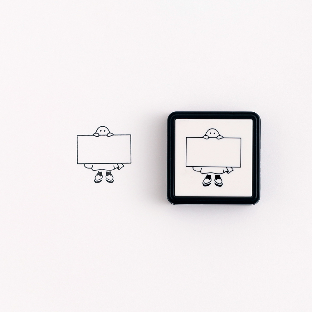 綠色 穿鞋幽靈 方型浸透印章｜日本STUDY HOLIC