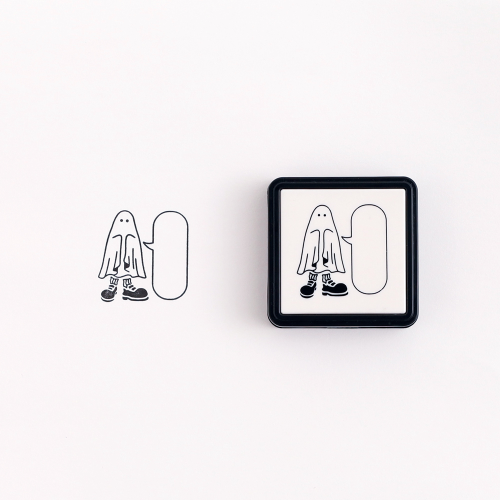 黃色 穿鞋幽靈 方型浸透印章｜日本STUDY HOLIC
